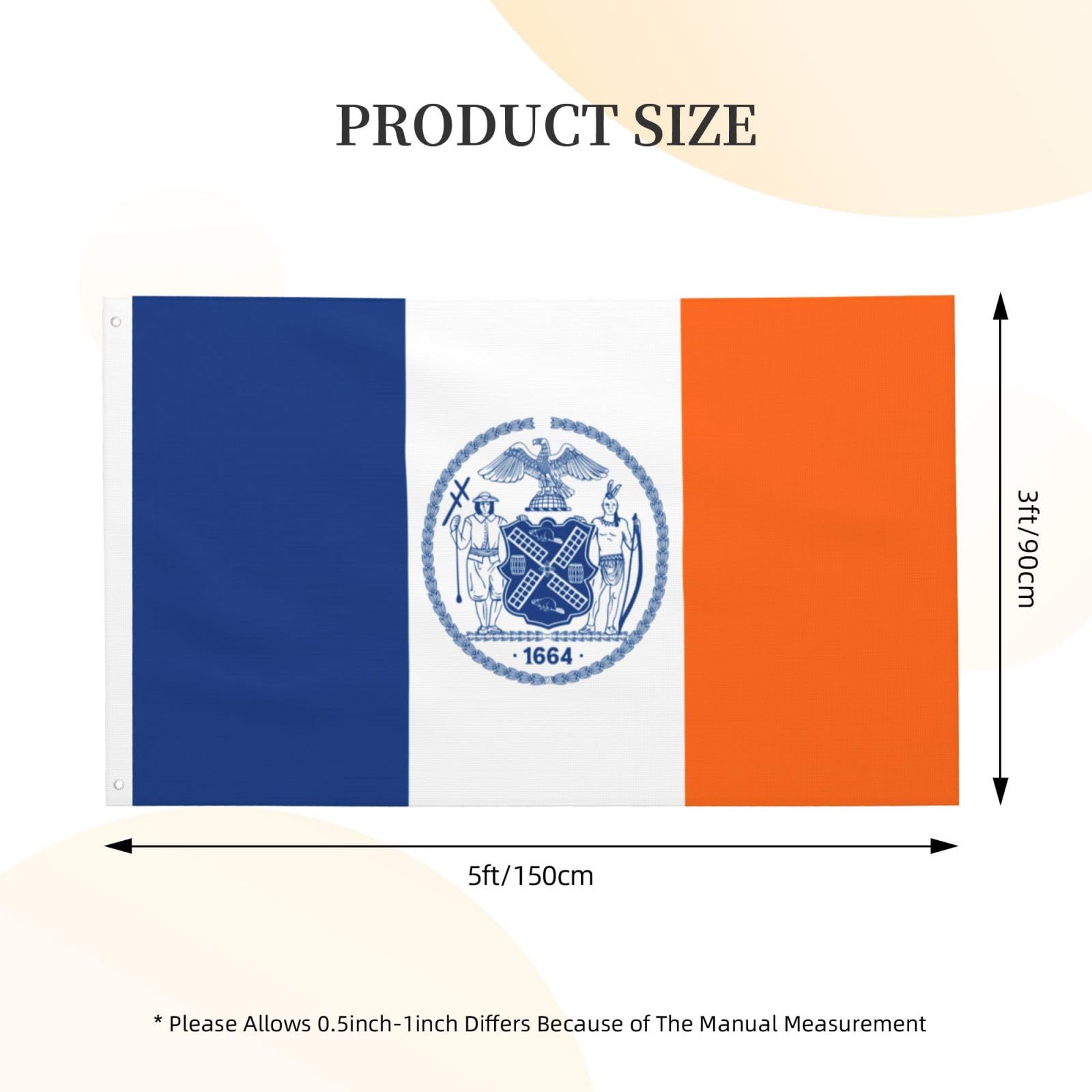 Amazon.com : Flag Of New York City (1915-1977) Flag 3x5 Ft Double